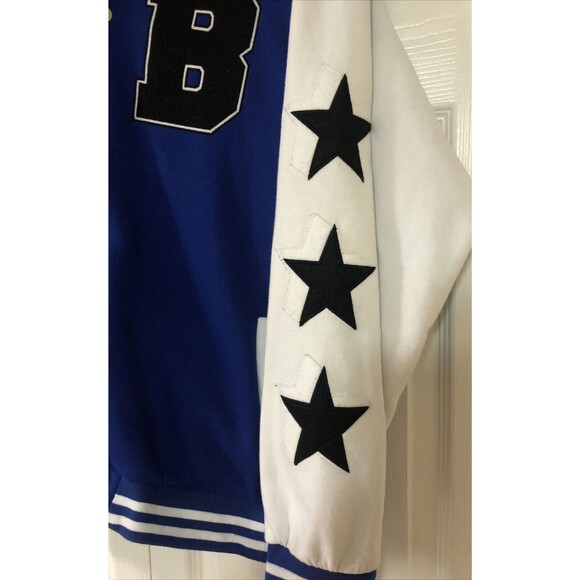 BOOHOOMAN VARSITY BOMBER JACKET Medium Blue Limited Edition 2013 Patches READ - Picture 9 of 11